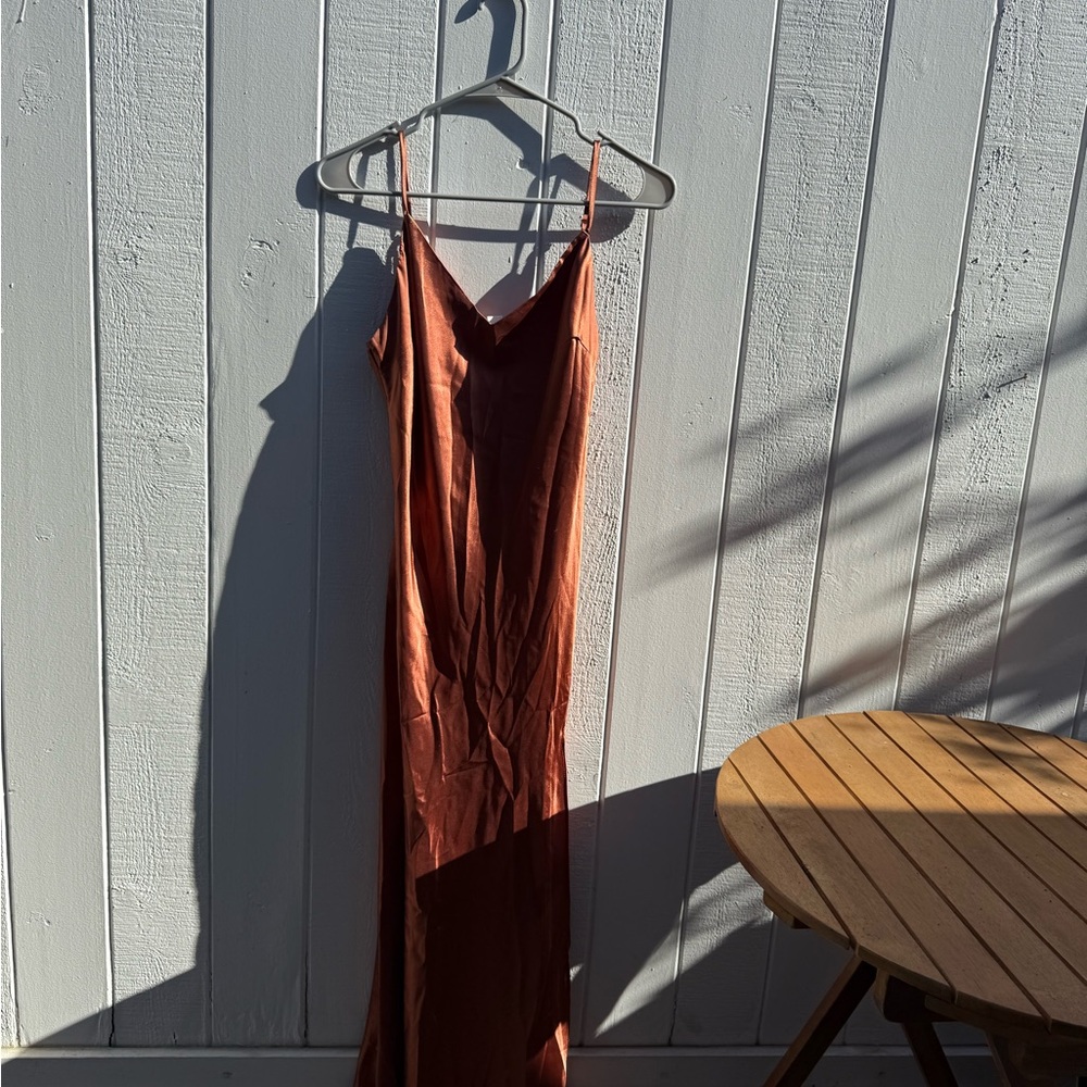 Elegant Rust Slip Dress